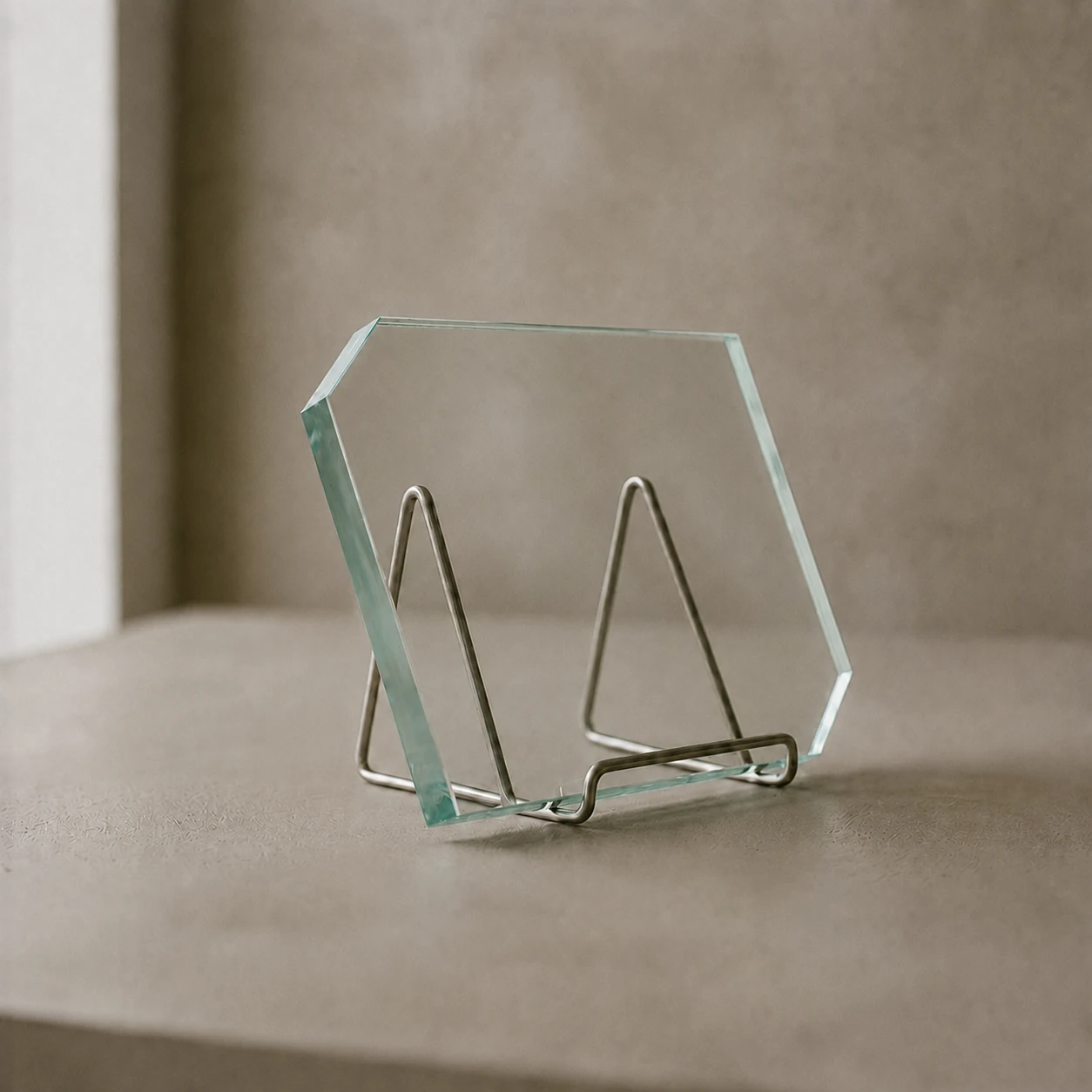 Vidrio Claro — muestra completa en soporte